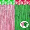 4 Pack 3.28 x 6.56 ft Streamers Backdrop Party Decoration Witch Party Decor Metal Tinsel Foil Fringe Curtains Backdrop Curtains Streamer for Witch Decor(Pink and Green,Tinsel Curtain)